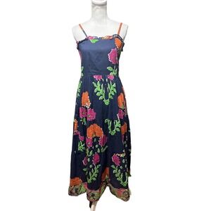 La Plage Beaufort Strappy Maxi, Mughal Carnation Navy Multi Size Medium